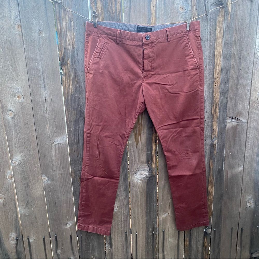 All saints cotton blend red chinos size 36 - Picture 3 of 11